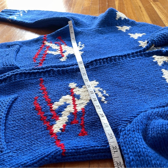 70’s Blue Ski Pattern Cardigan Sweater - Picture 7 of 10